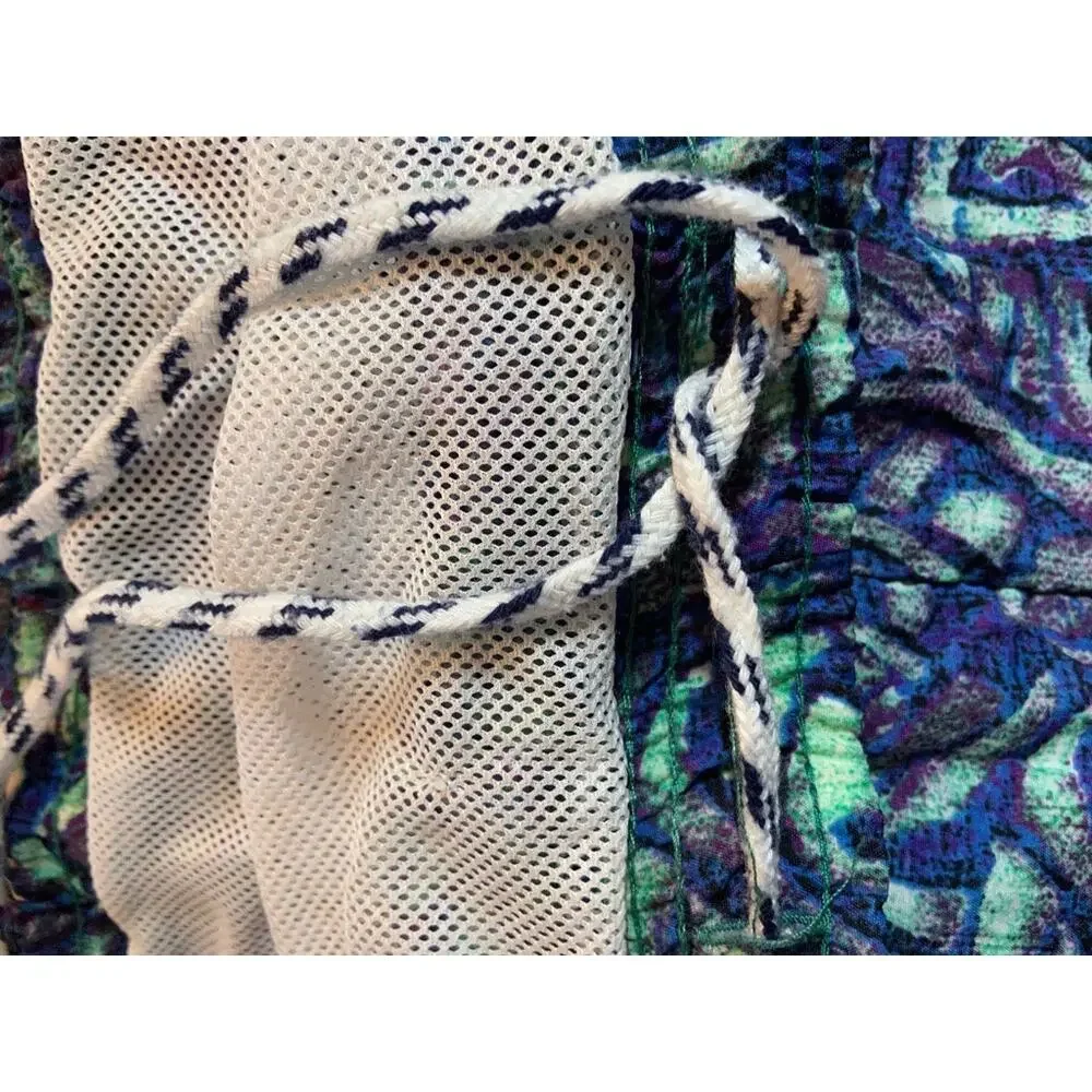 Vintage Bugle Boy Navigata Swim Trunks 80s Shorts 100% Nylon Mesh Lined Large
